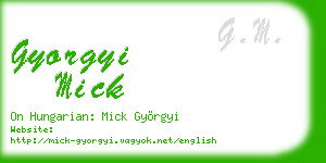 gyorgyi mick business card